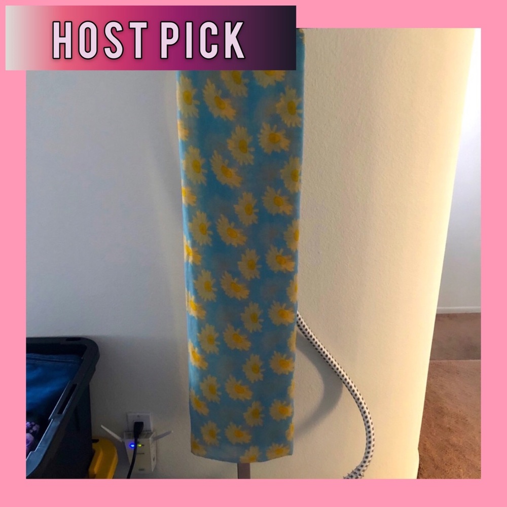 Thin Infinity Scarf Blue with White Daisy’s